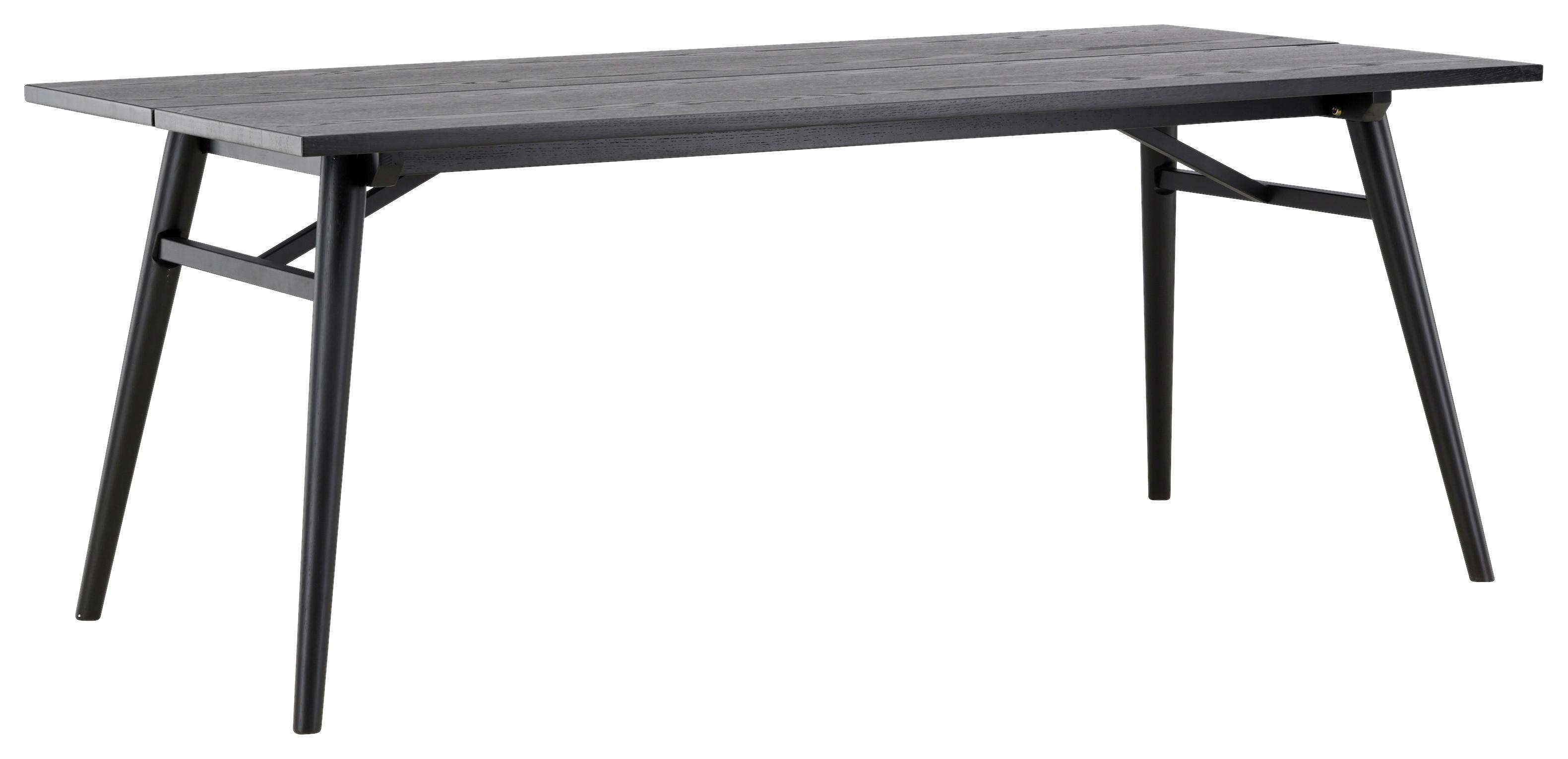 ESSTISCH SLEEK - Schwarz, Design, Holzwerkstoff/Metall (195/95/75cm) - Livetastic
