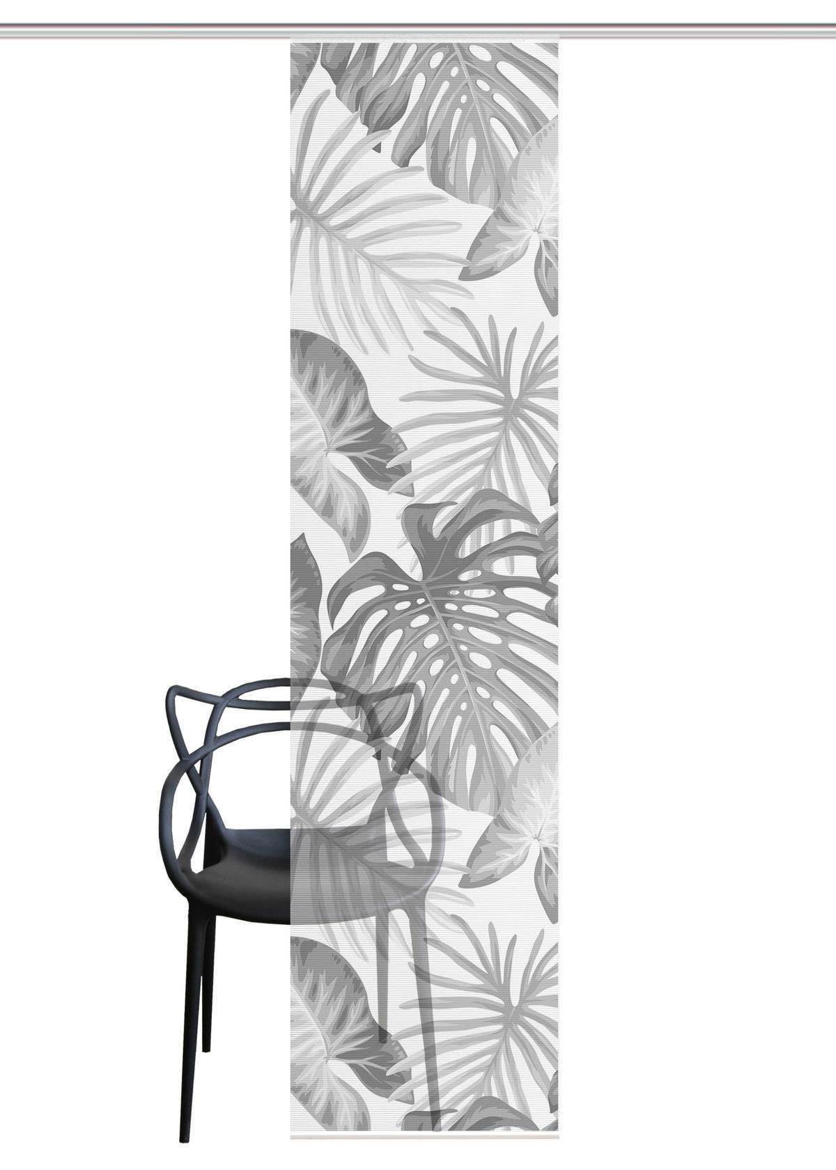 Flächenvorhang Sanja - Grau Hochglanz, Natur, Textil (60/260cm)