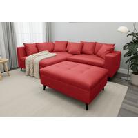 ECKSOFA Pruno, Rot S: 174x247 cm - Rot/Schwarz, Design, Textil (174/247cm) - MID.YOU