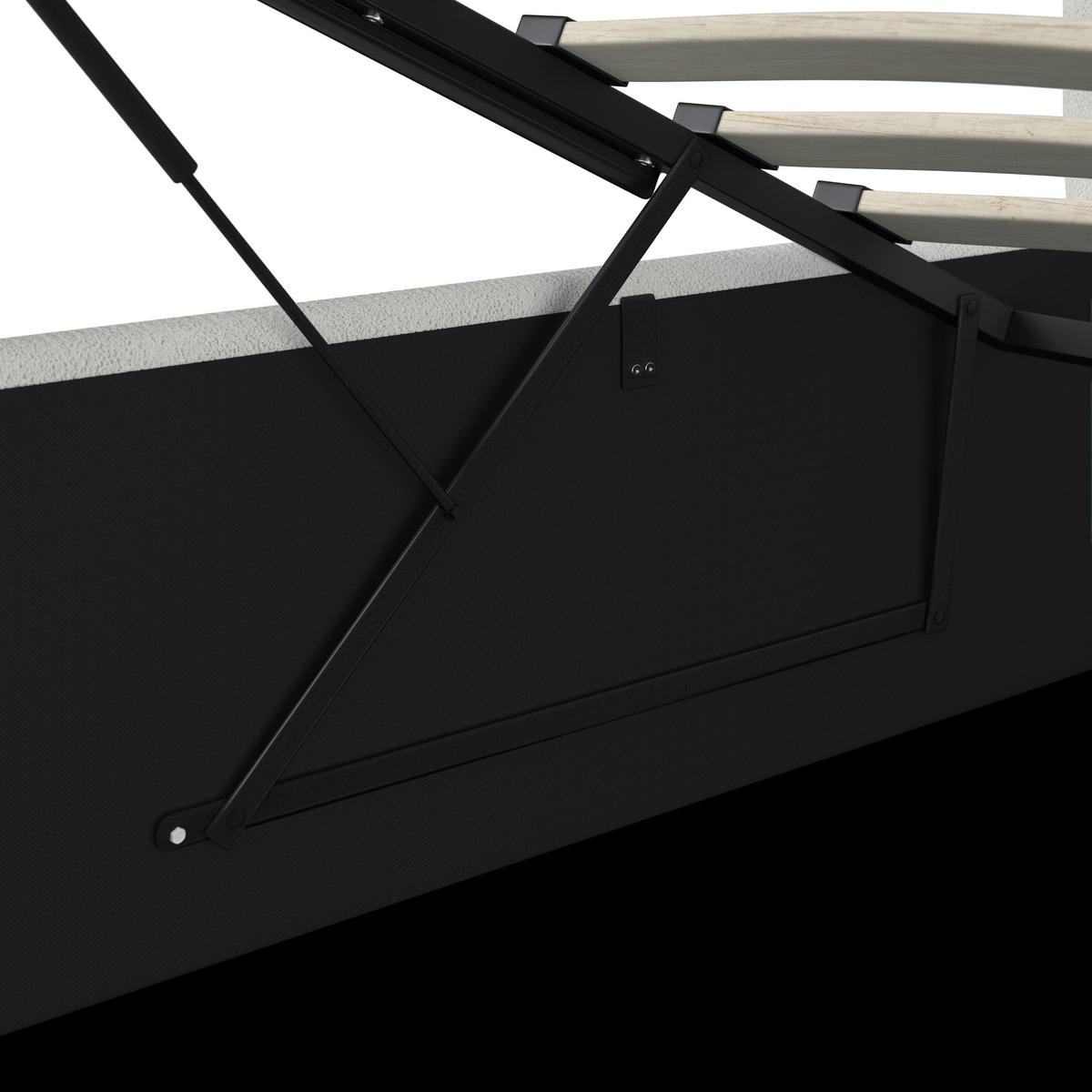 Čalouněná postel MILA 180x200 cm, šedohnědá - černá/šedohnědá, Moderní, kov/dřevo (180/200cm) - Bessagi Home