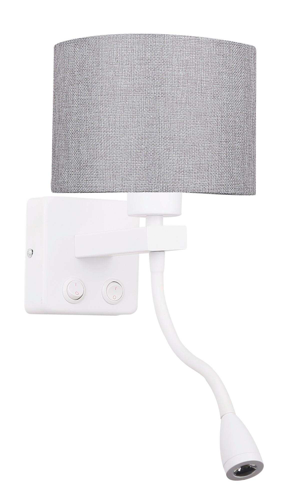 Wandleuchte 21-75383 - Weiß, Natur, Metall (22/18/44cm)