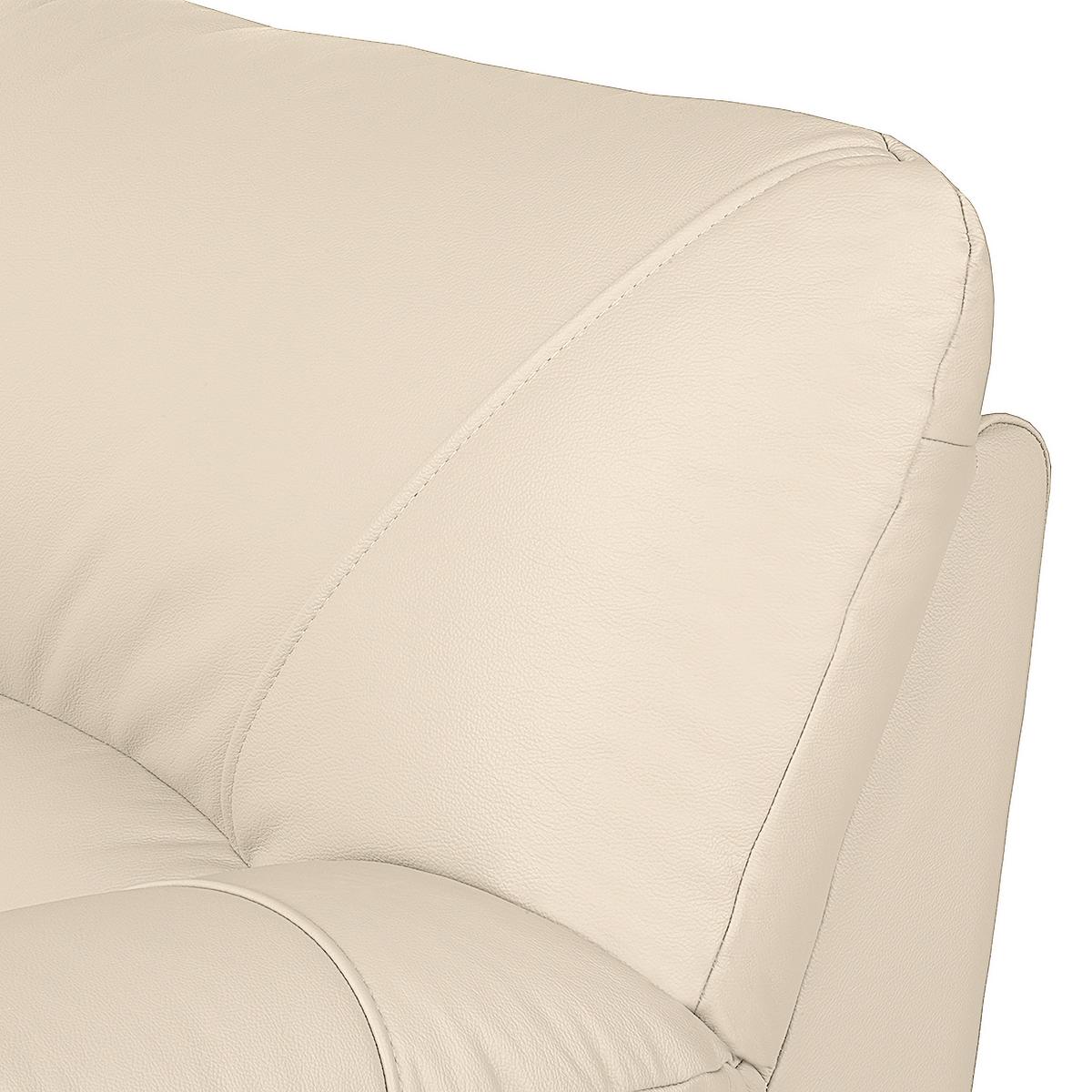Schlafsofa Oslo, Beige B: 205 Cm - Beige/Schwarz, Design, Leder (205/92/85cm) - Livetastic