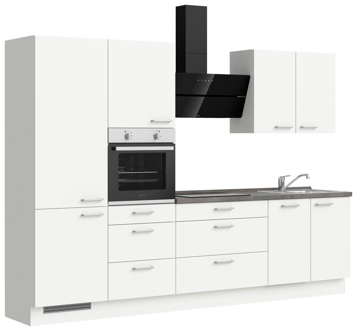 KÜCHENLEERBLOCK TOUCH HIGH - LINE, H4 LINKS - Weiß/Grau, MODERN, Holzwerkstoff (300cm) - Nobilia