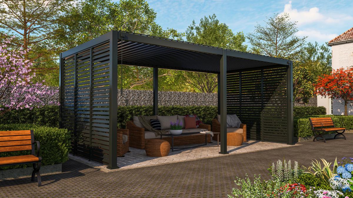 Pergola Classic Anthrazit 3x6 - Anthrazit, MODERN, Metall (600/250/300cm) - Gardenson
