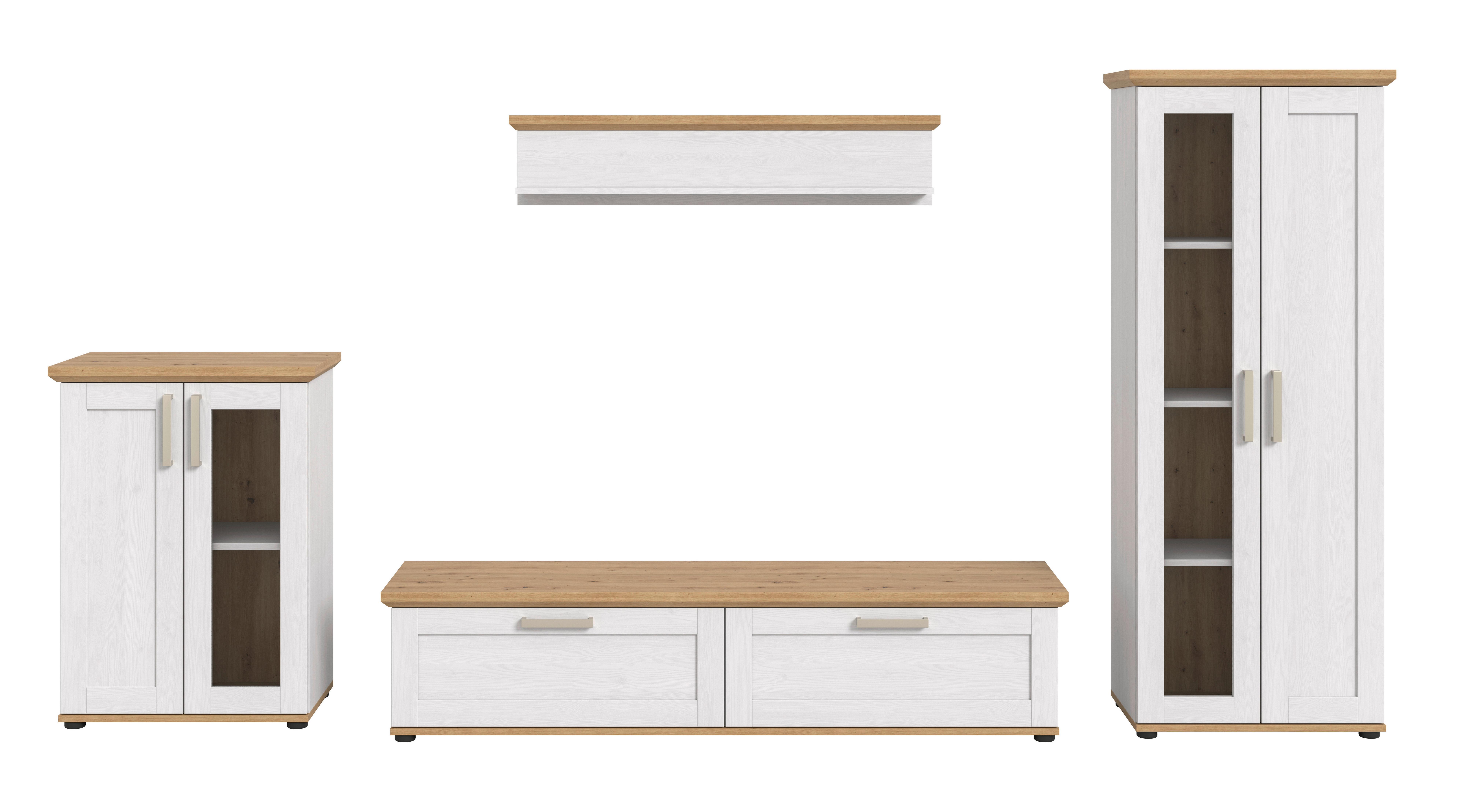 Wohnwand Verona Lärchefarben /Eiche Dekor B: 316cm