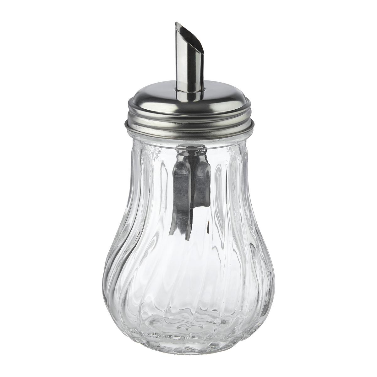 Cukřenka s dávkovačem SUGAR - 200 ML - barvy stříbra/čiré, Moderní, kov/sklo (7,2/14cm) - Mömax
