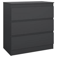 Kommode Mara 2 Anthrazit B: 77 cm - Anthrazit/Weiß, Trend, Holz (77/80,4/42cm)