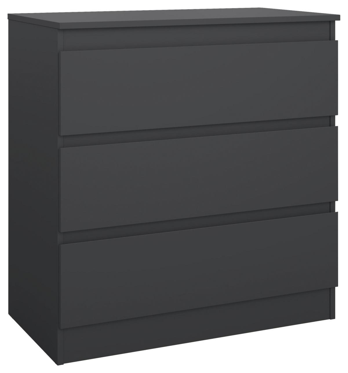 Kommode Mara 2 Anthrazit B: 77 cm - Anthrazit/Weiß, Trend, Holz (77/80,4/42cm)