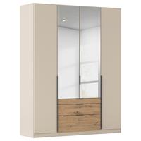 Drehtürenschrank Alabama-Super Mit Spiegel,champagner B:181cm - Champagner/Eichefarben, Trend, Holzwerkstoff (181/229/54cm)