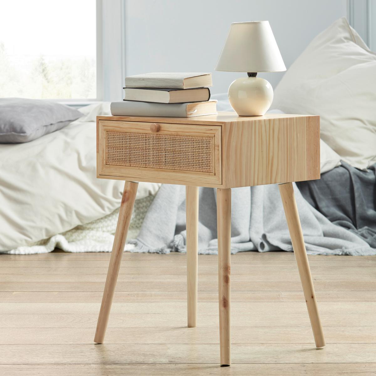 NOČNÝ STOLÍK NILS - prírodná farba, Lifestyle, drevo/kompozitné drevo (45/58/35cm)