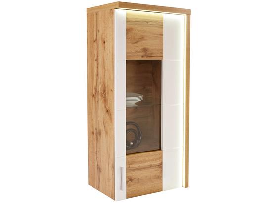 Falivitrin Eleganza - tölgy színű/fehér, modern, üveg/faanyagok (65/134.3/38cm) Falivitrin Eleganza - tölgy színű/fehér, modern, üveg/faanyagok (65/134.3/38cm)
