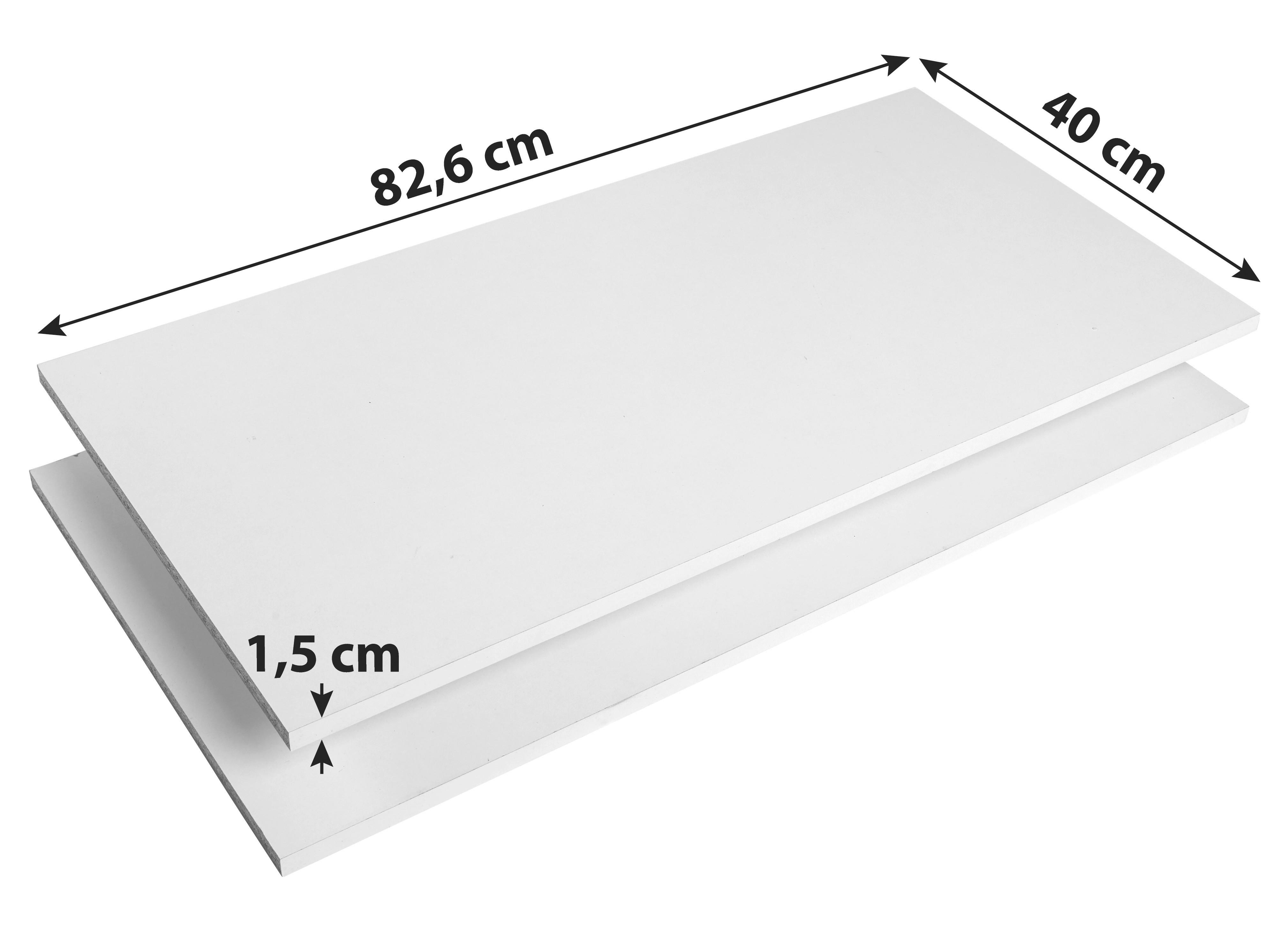 VKLÁDACÍ POLICE LIAM - bílá, Konvenční, kompozitní dřevo (82,6/1,6/42cm)