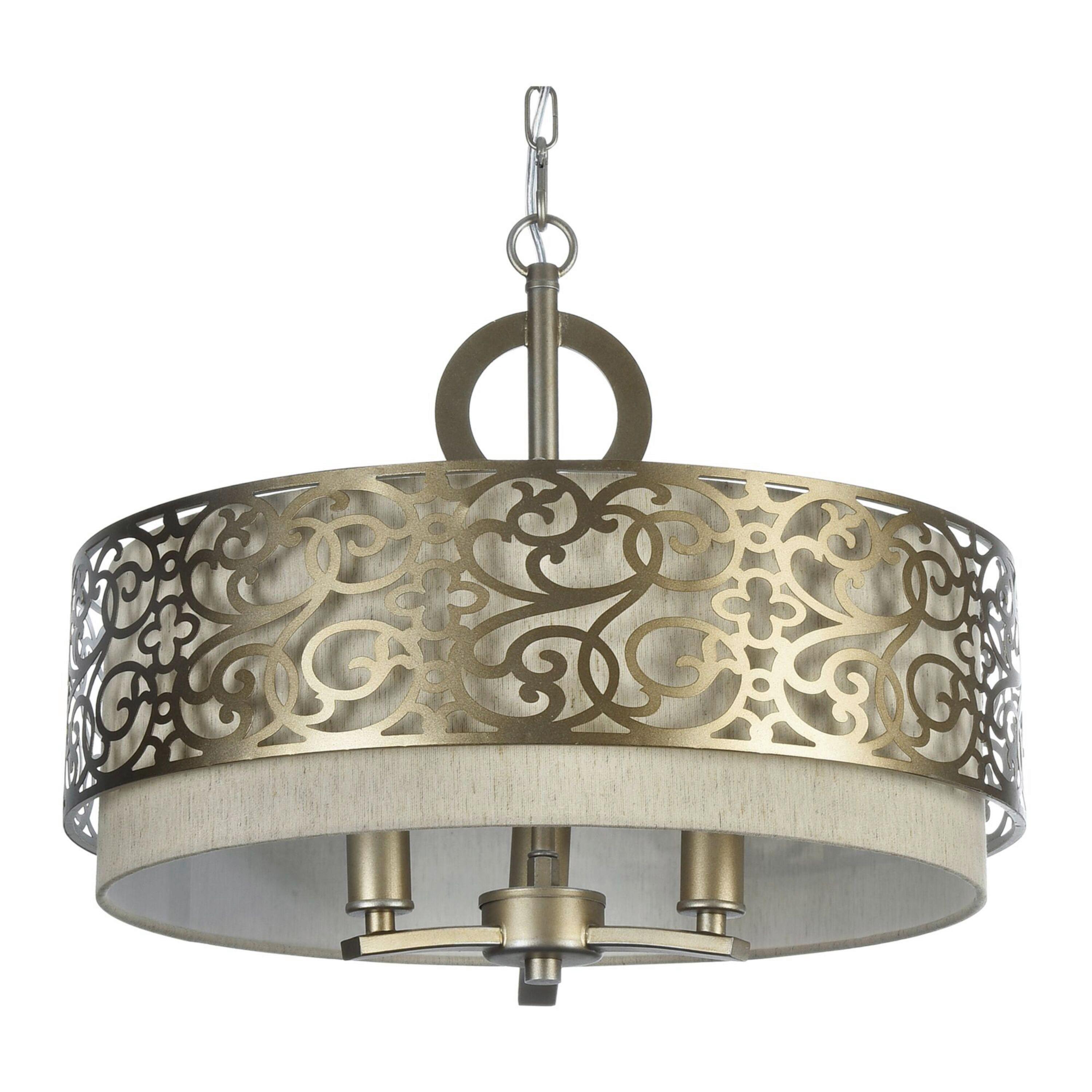 Pendelleuchte Venera - Messingfarben, Basics, Textil/Metall (46,4/39/46,4cm) - MAYTONI