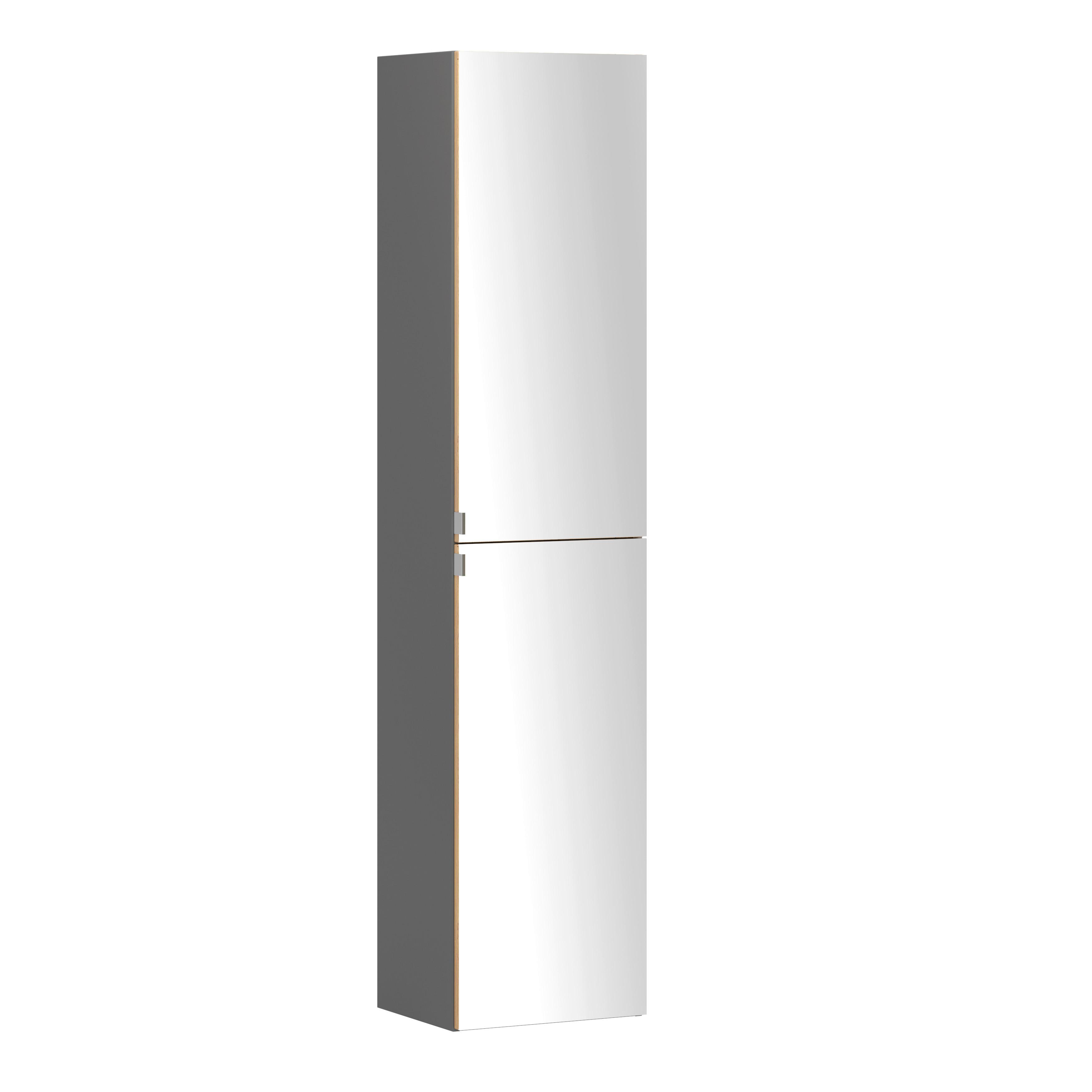 Spiegelschrank Verona Grau B: 40cm - Wildeiche/Weiß, Trend, Holzwerkstoff (40/180/35cm) - Held