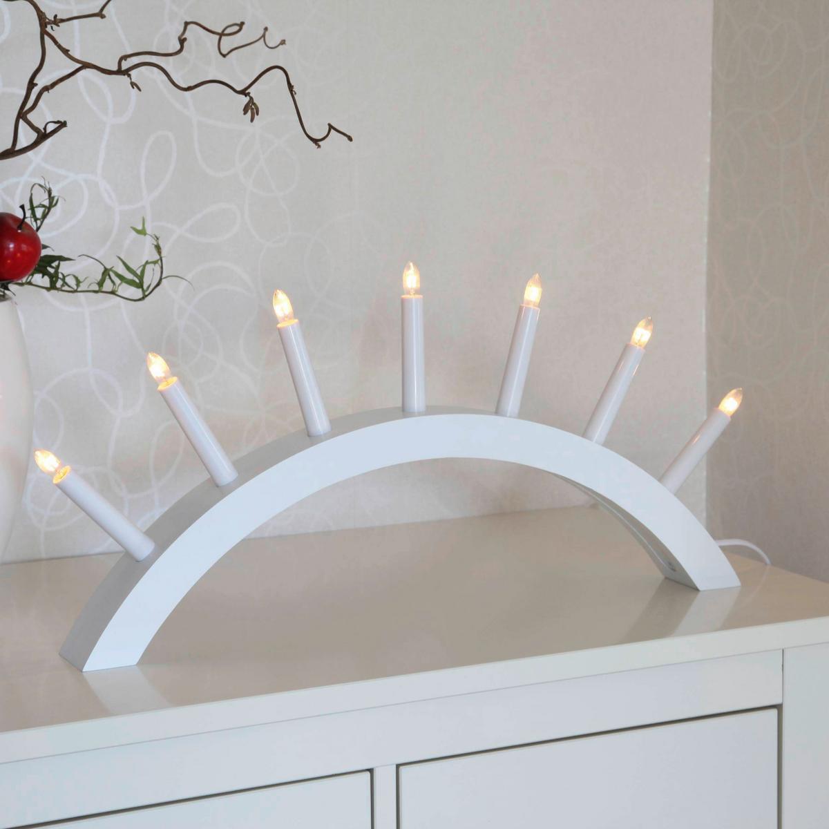 LED-Kerze 230-00 Kerzenständer - Weiß, Basics, Holz/Kunststoff (58/6/29cm) - Eglo