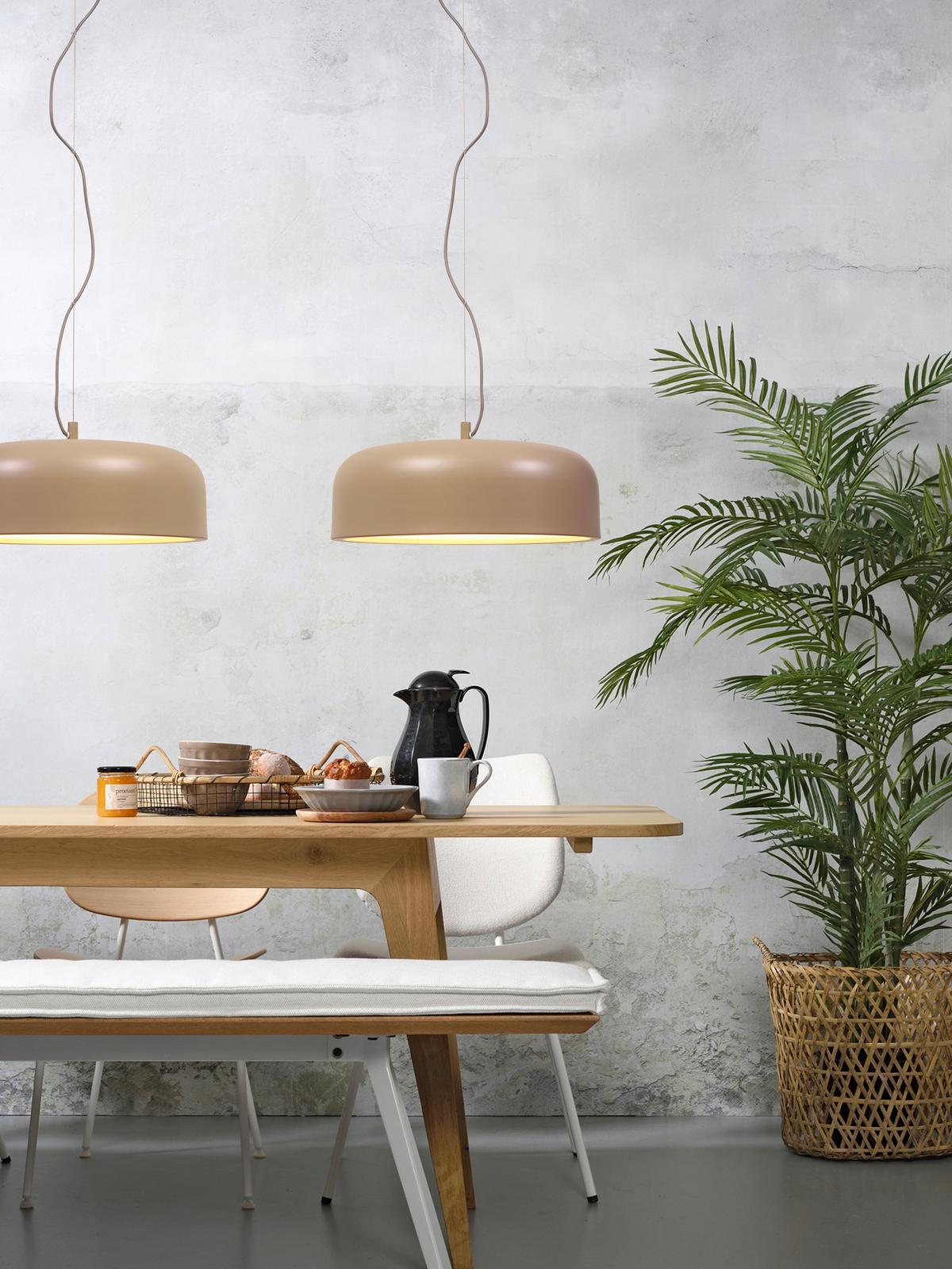 Hängeleuchte Marseille H: 176 Cm Höhenverstellbar - Sandfarben, Design, Metall (47/176/23cm) - It's about Romi