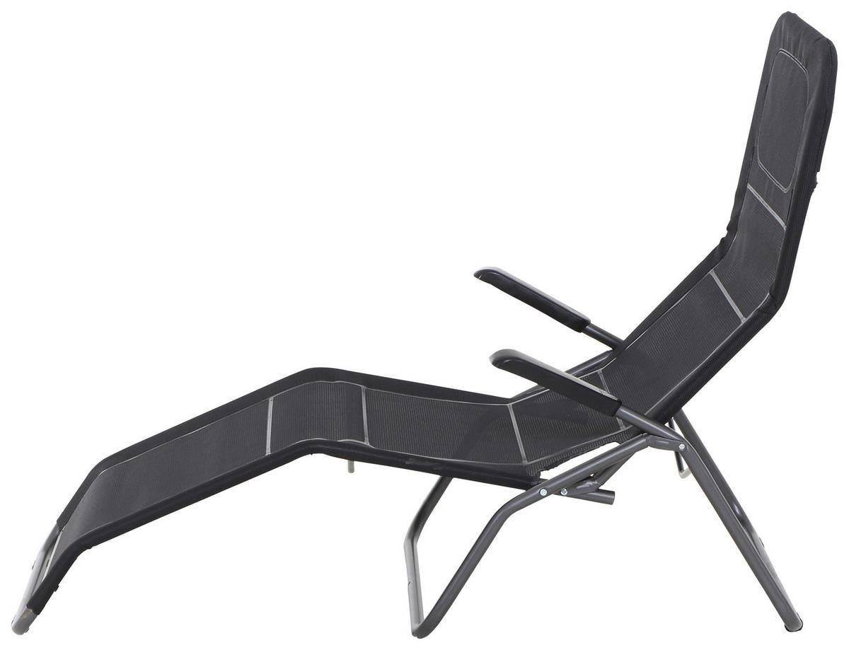 Sonnenliege J40968 Stahl Klappbar - Anthrazit/Schwarz, MODERN, Textil/Metall (72,5/103,5/144cm) - Siena Garden