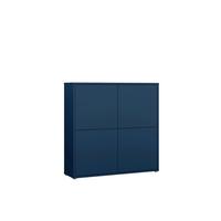 Vysoká komoda barva modrá - tmavě modrá, Moderní, kompozitní dřevo (124,5/121,5/34,9cm)