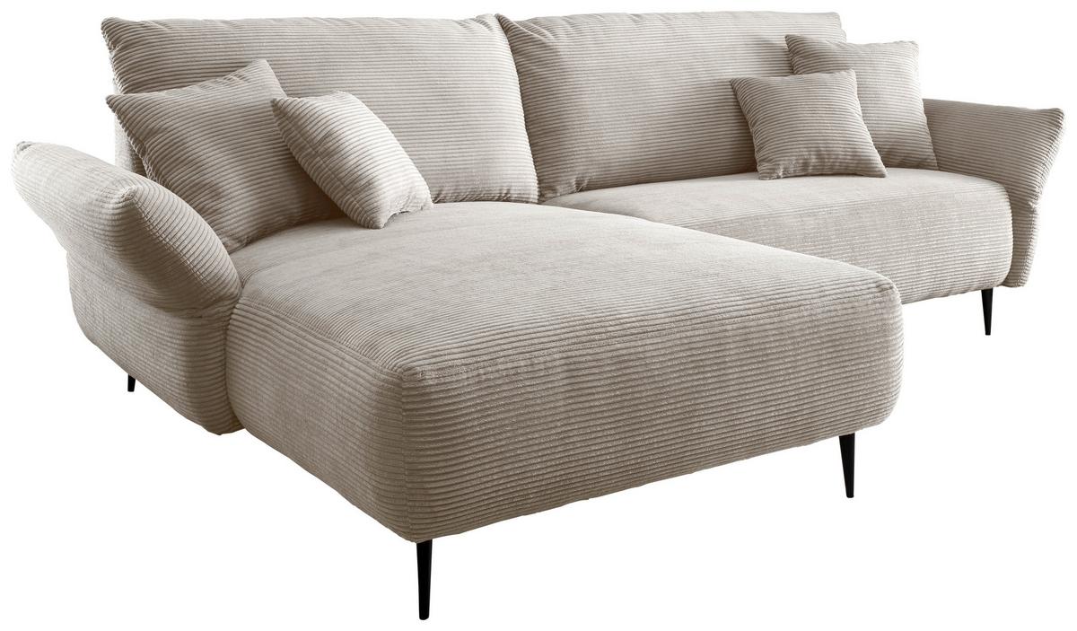 Ecksofa Vanilla Beige S: 178/264-302 Cm - Beige/Schwarz, Design, Textil (178/264-302cm) - Livetastic