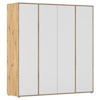 Drehtürenschrank Nabila Eiche Artisan Dek. Weiß - Weiß/Eiche Artisan, MODERN, Holzwerkstoff (187/194/53cm) - Rauch Möbel