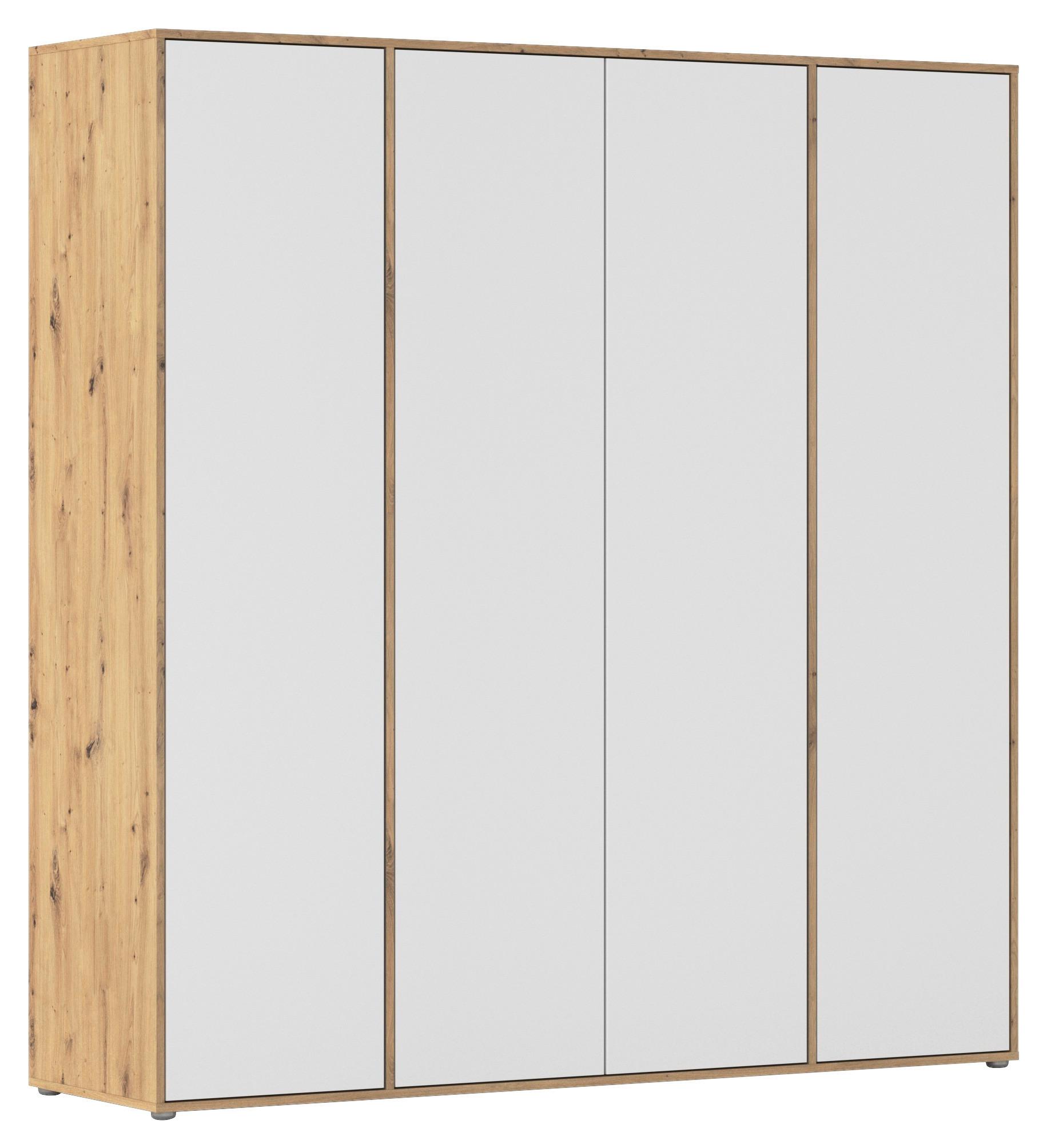 DREHTÜRENSCHRANK Nabila Eiche Artisan Dek. Weiß