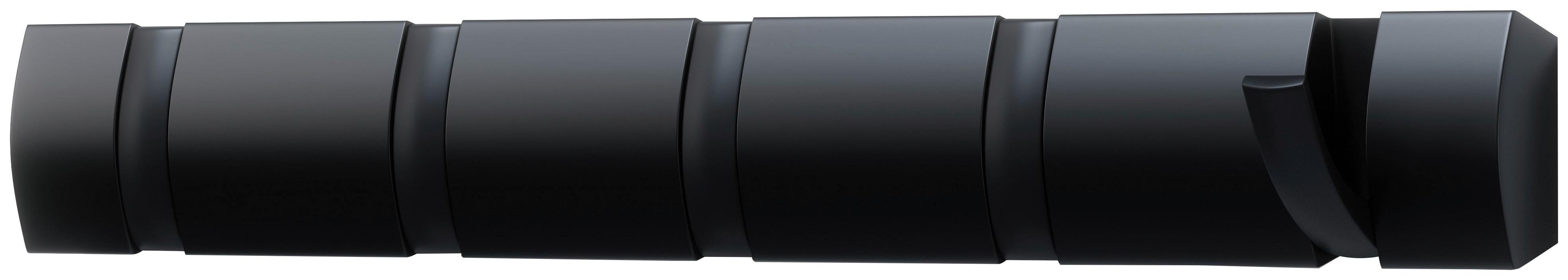 LIŠTA S HÁČKY FLIP 5 - černá, Moderní, dřevo/plast (51/6/3cm) - Mömax