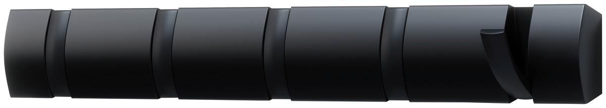 LIŠTA S HÁČIKMI FLIP 5 - čierna, Modern, drevo/plast (51/6/3cm) - Mömax