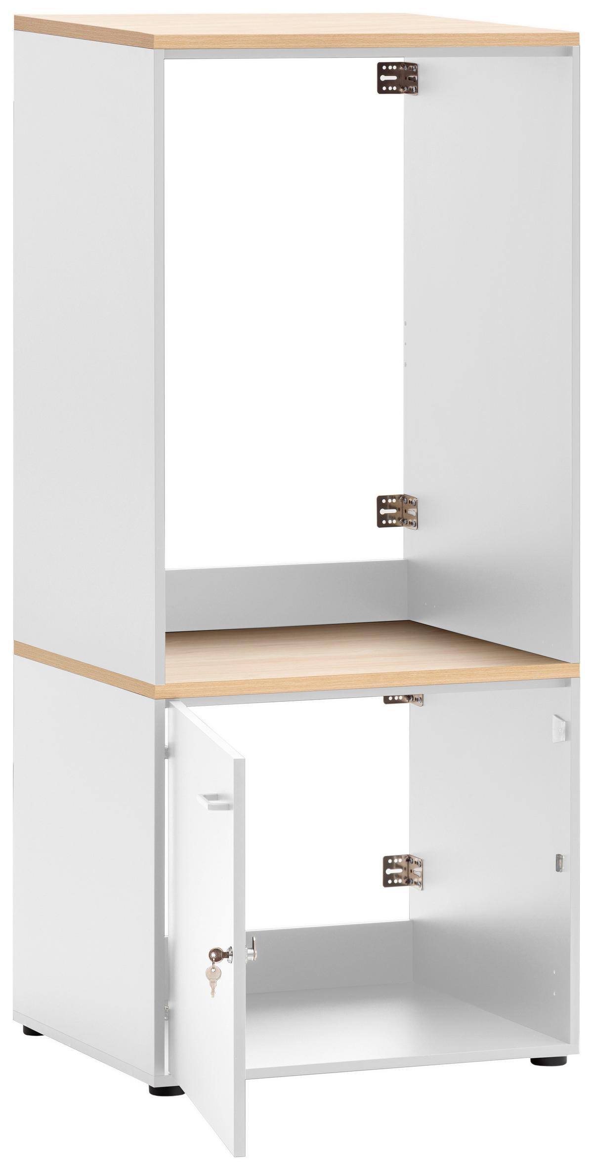 Waschmaschinenschrank Eichefarben/Weiß B: 67,1 cm - Eichefarben/Schwarz, MODERN, Holzwerkstoff (67,1/154,7/60cm) - MID.YOU