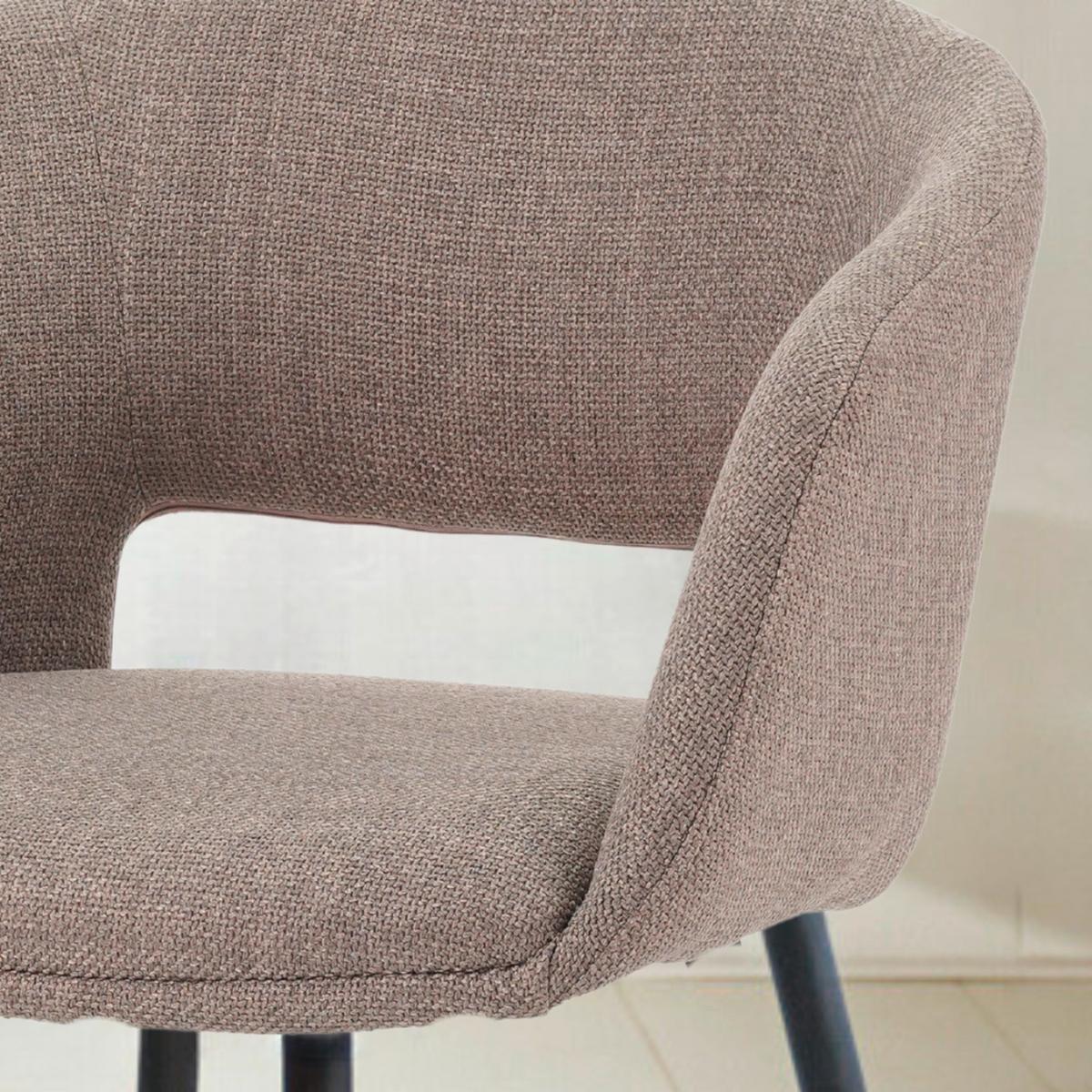 Armlehnstuhl Boden Taupe B: 59 Cm - Taupe/Schwarz, MODERN, Textil/Metall (59/78/55cm) - MID.YOU