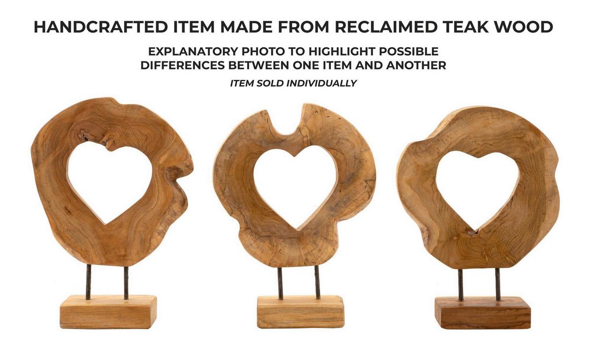 Skulptur Hasi Teak Braun, B: 28 cm - Braun, Basics, Holz (28/38/10cm)