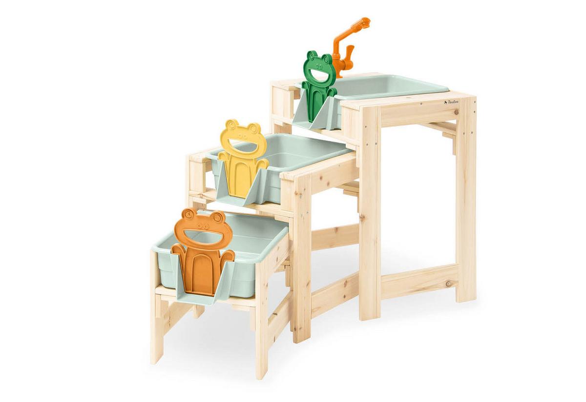 Kinderspieltisch 3er Set natur - Naturfarben, Basics, Holz (39,5/61/98cm) - Pinolino