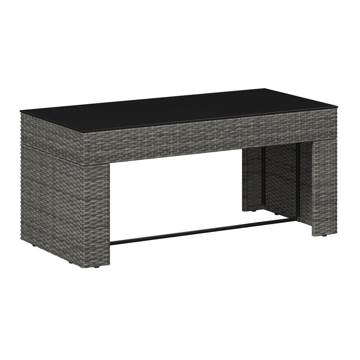 Loungegarnitur Tripolis - Schwarz/Grau, MODERN, Glas/Kunststoff (192/192cm) - Beldano