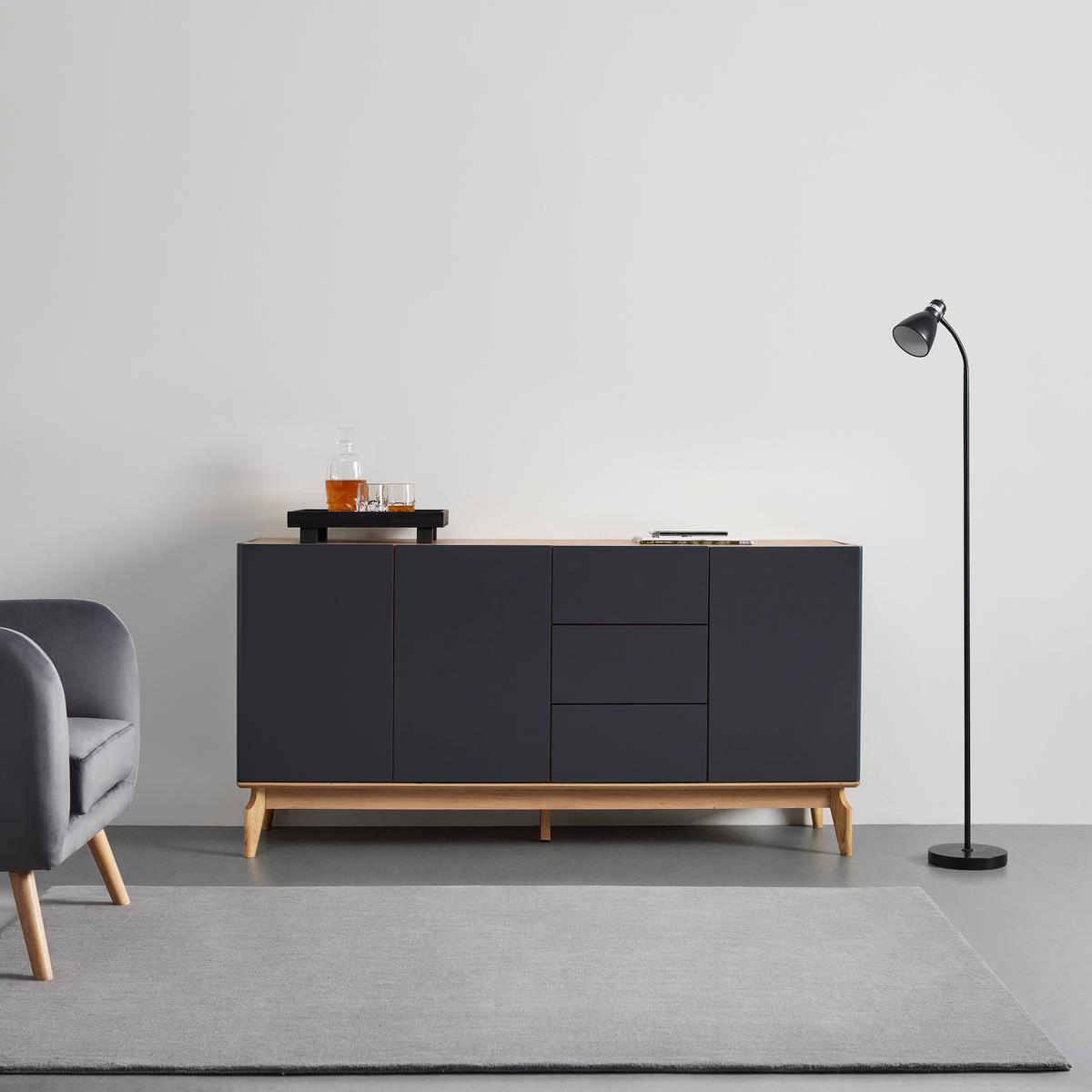 Komoda FOSCO - šedá/barvy dubu, Moderní, dřevo (160/80/40cm) - Bessagi Home