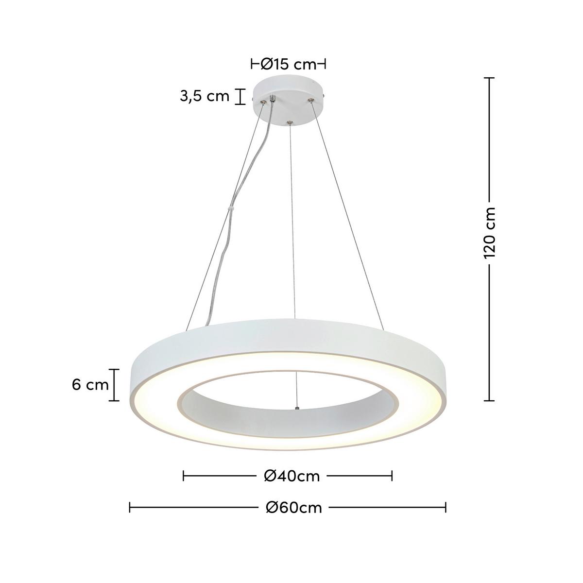 ZÁVESNÉ LED SVIETIDLO SANDL - biela/chrómová, Modern, kov/plast (60/120cm) - Mömax