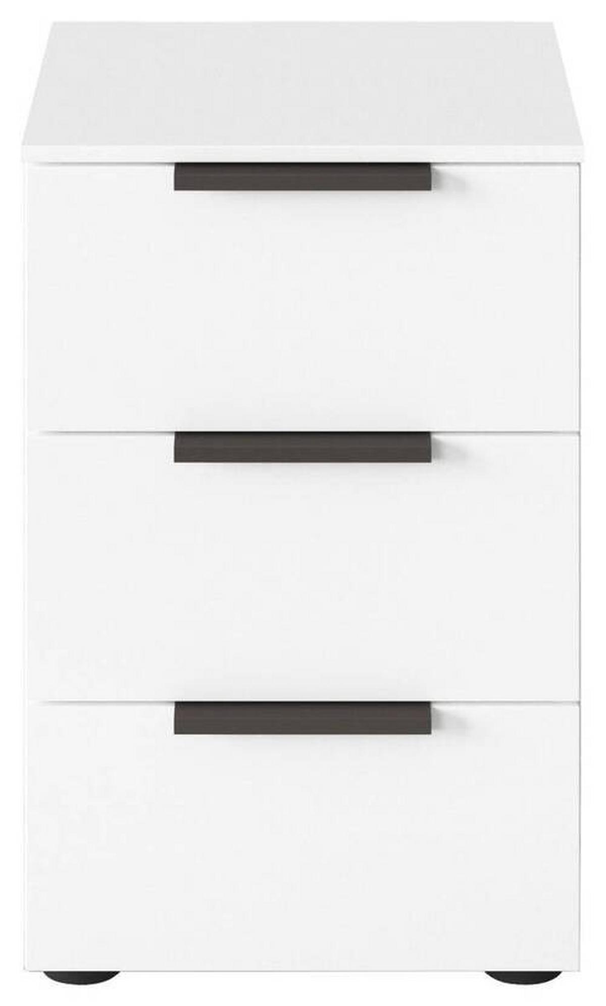 Nachtkästchen Weiß Flipp H: 61 cm - Schwarz/Graphitfarben, MODERN, Holzwerkstoff (40/61/42cm) - Rauch Möbel
