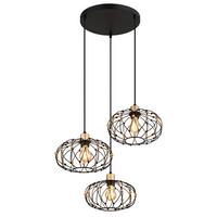 Hängeleuchte Greys Schwarz Goldfarben D: 54,9 cm - Goldfarben/Schwarz, Design, Kunststoff/Metall (54,9/150cm) - Globo