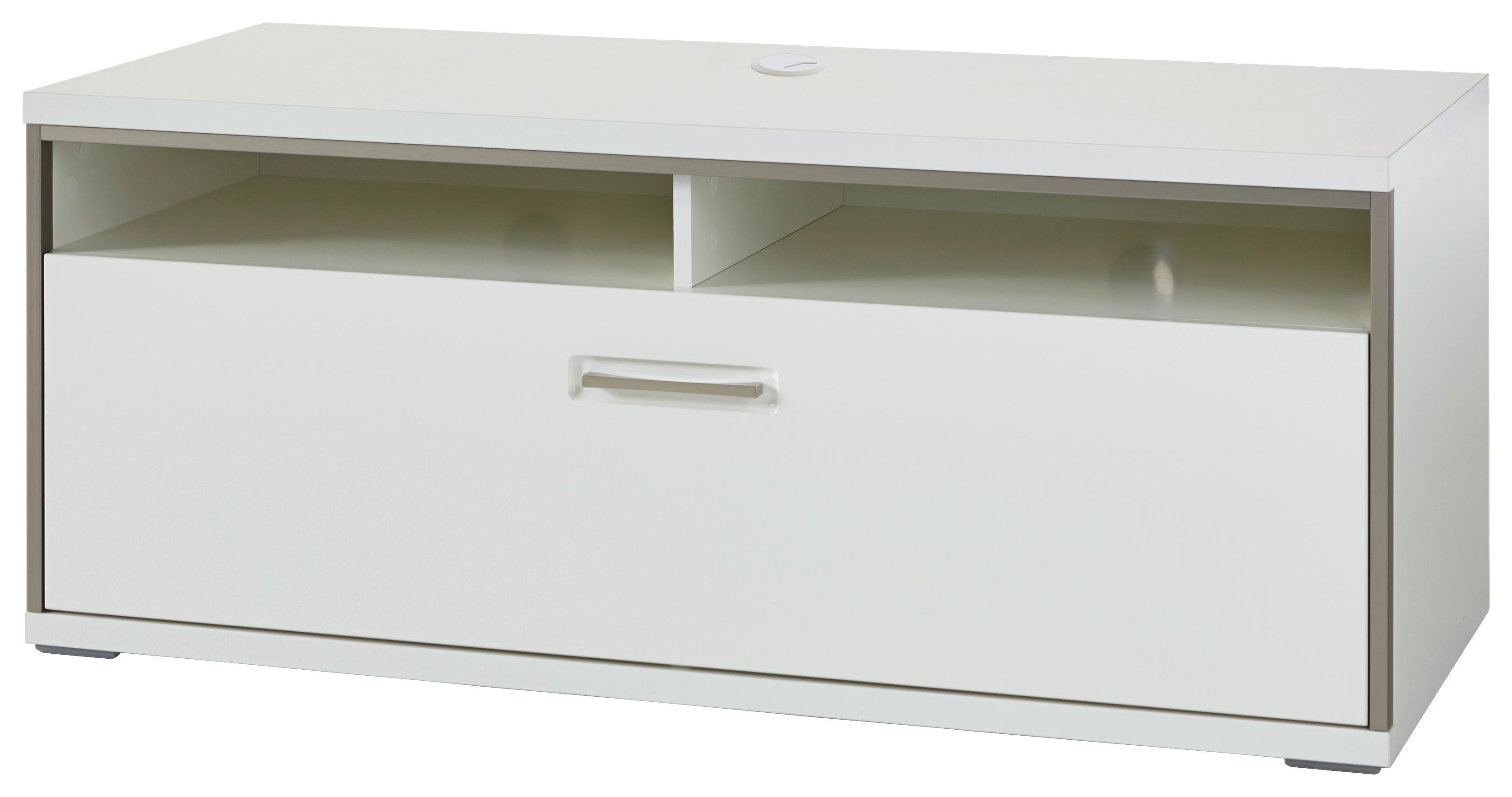 TV-Element Trento B: 124 cm Grau/Silberfarben/Weiß