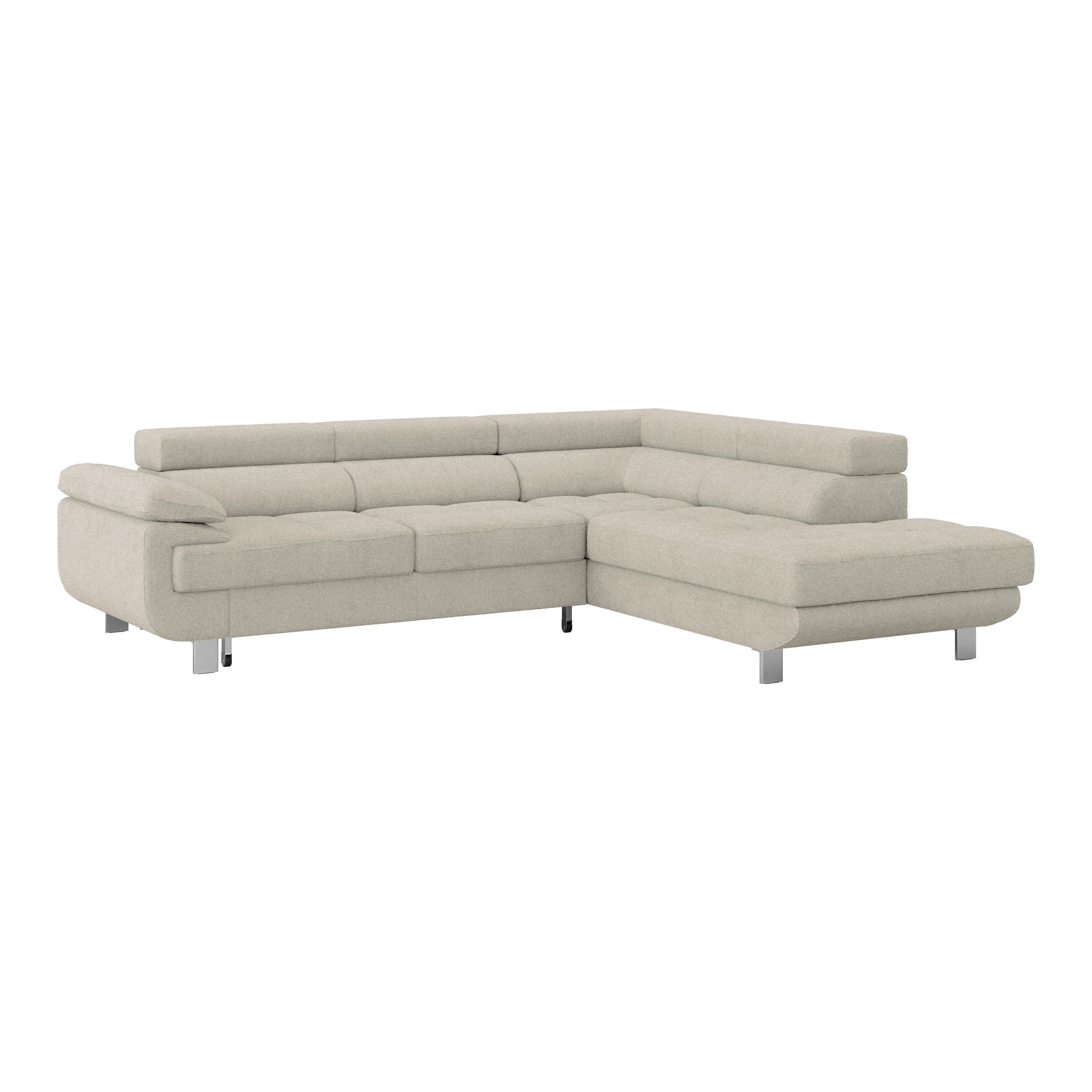 Ecksofa Savona - Greige, MODERN, Textil (270/230cm) - Ondega