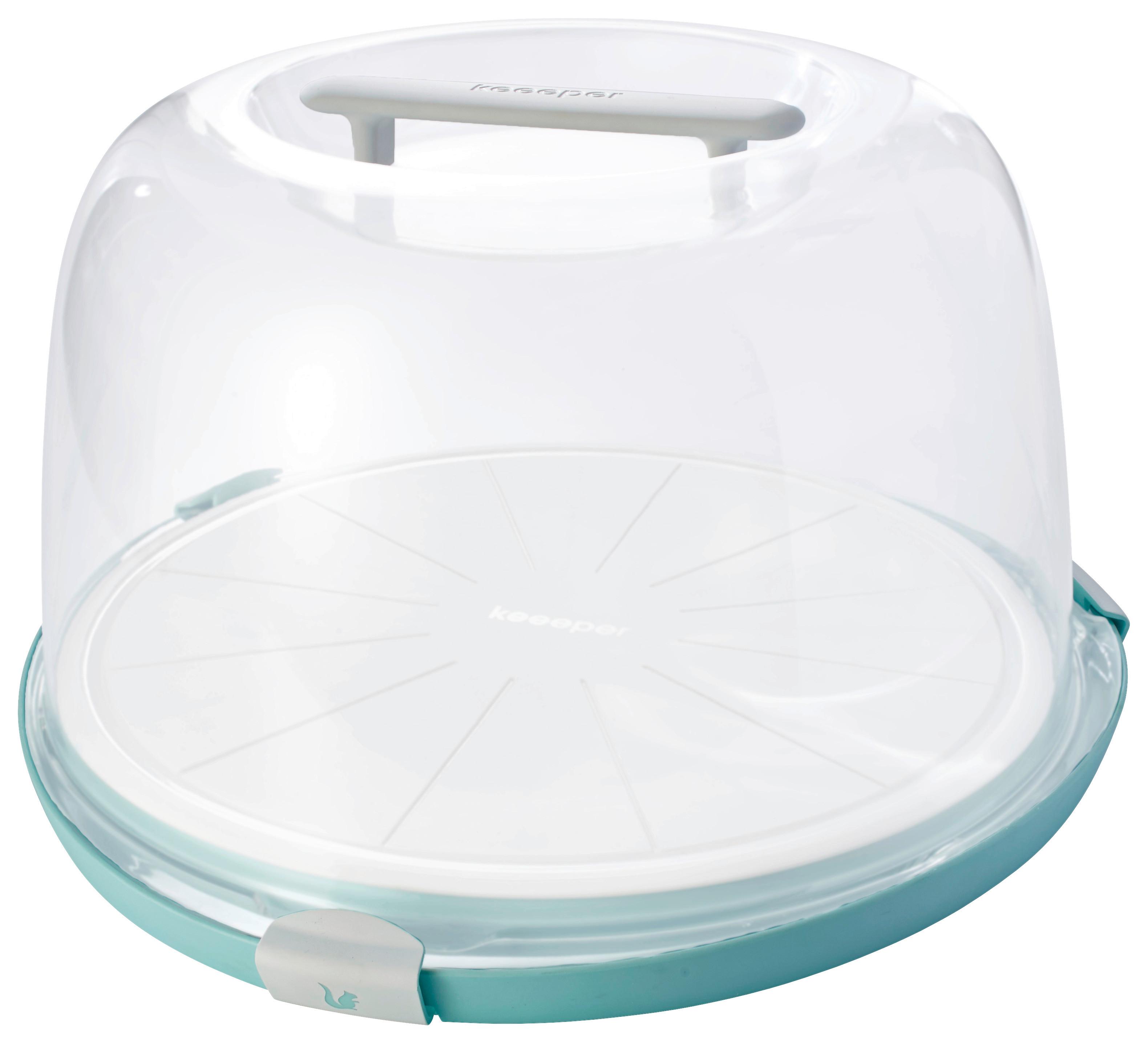 Culpitt Kuchen-Transport-Set – Weiße Box + Hellblaue Platte, 25,4 Cm, Einfach Zu Montieren