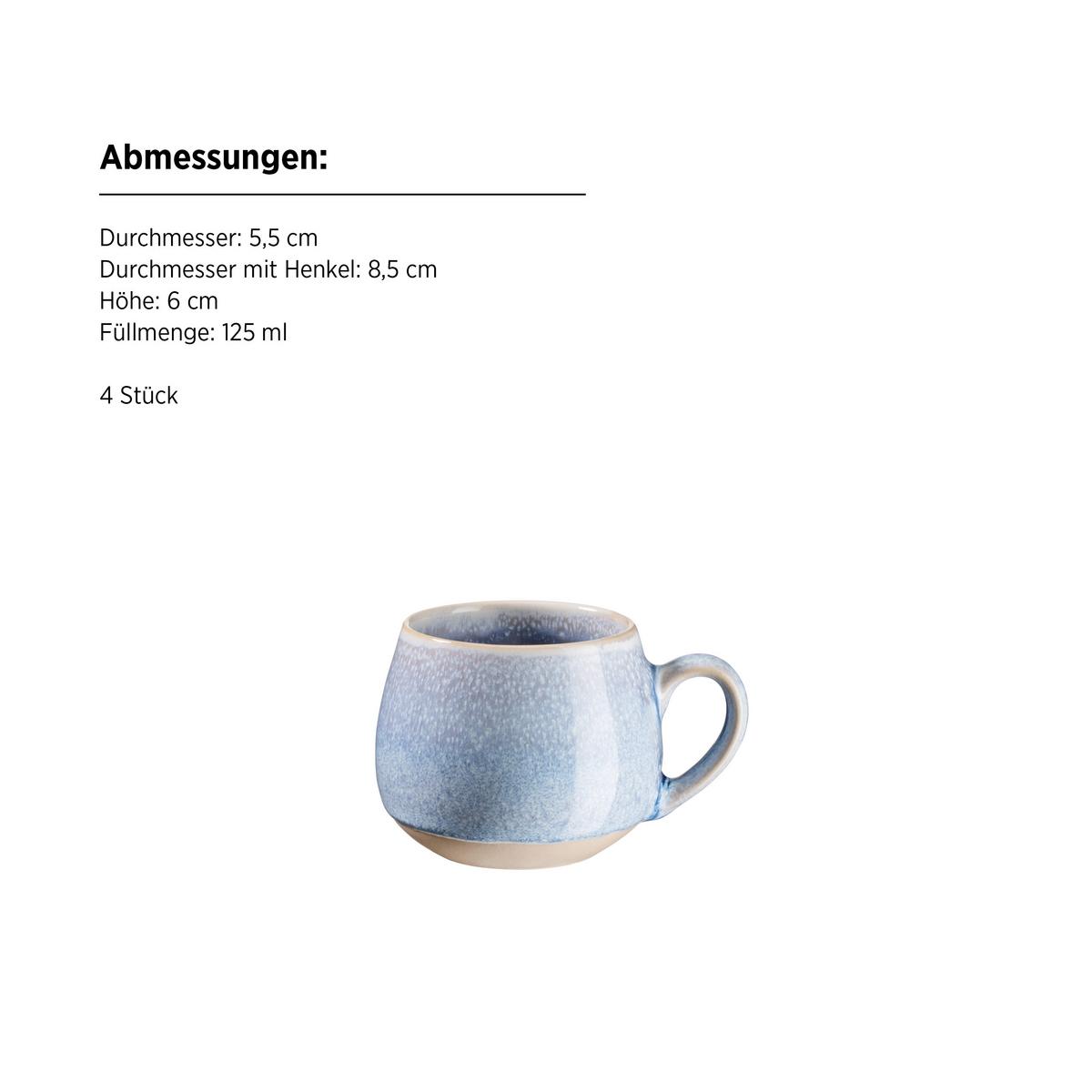 fürhstücksserviceset 16 -Teilig. Blau/Braun - Blau/Braun, Basics, Keramik - Mäser