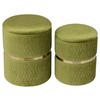 Hockerset Milas 100 2-Teilig Grün D: 36/31,5 cm - Goldfarben/Grün, KONVENTIONELL, Textil/Metall (31,5+36cm) - Kayoom