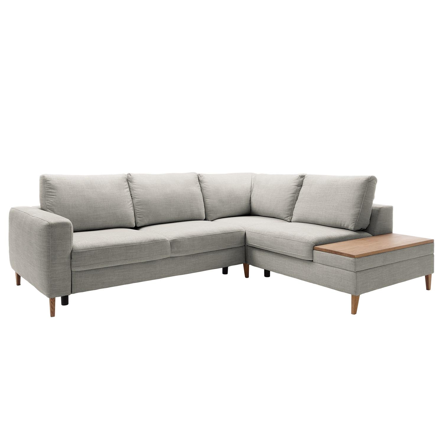 Ecksofa Alika, Grau S: 260x204 cm - Eschefarben/Grau, MODERN, Textil (260/204cm) - Trendmanufaktur