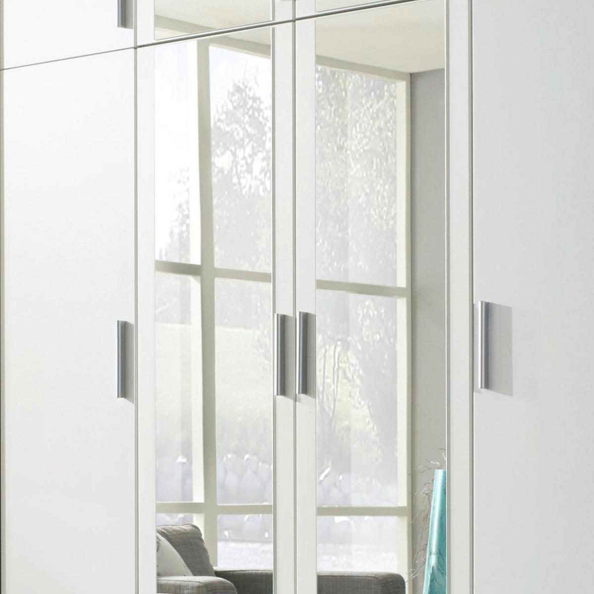 Drehtürenschrank Mit Spiegel + Laden 185 cm Hildesheim - Klar/Weiß, Design, Glas/Holzwerkstoff (185/231/56cm) - Rauch Möbel