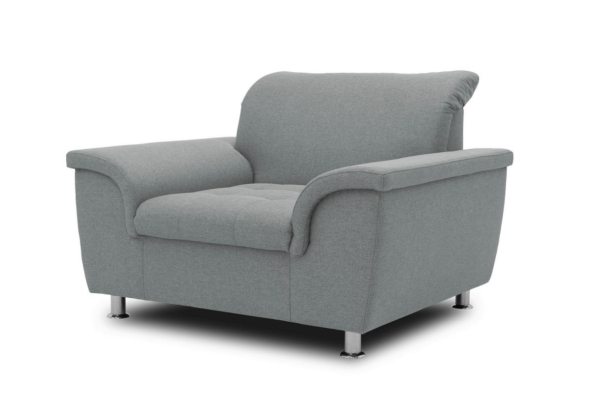 Polstersessel Franzi Grau - Chromfarben/Grau, KONVENTIONELL, Textil (120/81/105cm) - MID.YOU
