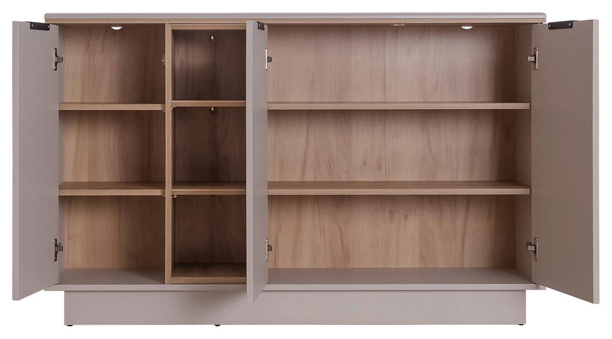 Sideboard Darius Eiche Artisan/kashmir,b:139cm - Kaschmir/Schwarz, Trend, Holzwerkstoff (138,9/87,4/37cm)