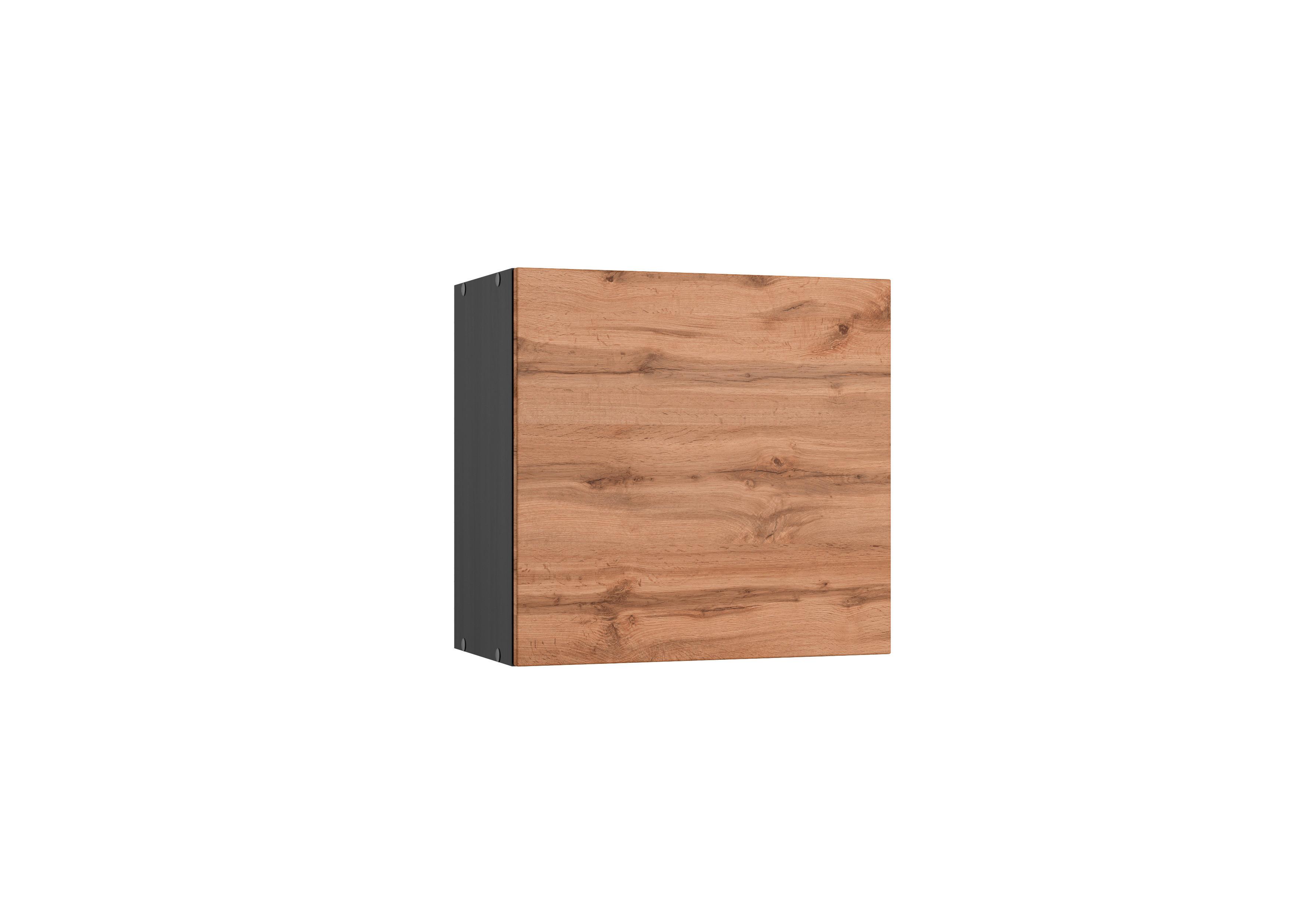 Küchenoberschrank Turin 60cm Graphitfarben/Eiche 1 Drehtüre - Eiche Wotan/Graphitfarben, Design (60/57/34cm) - Held