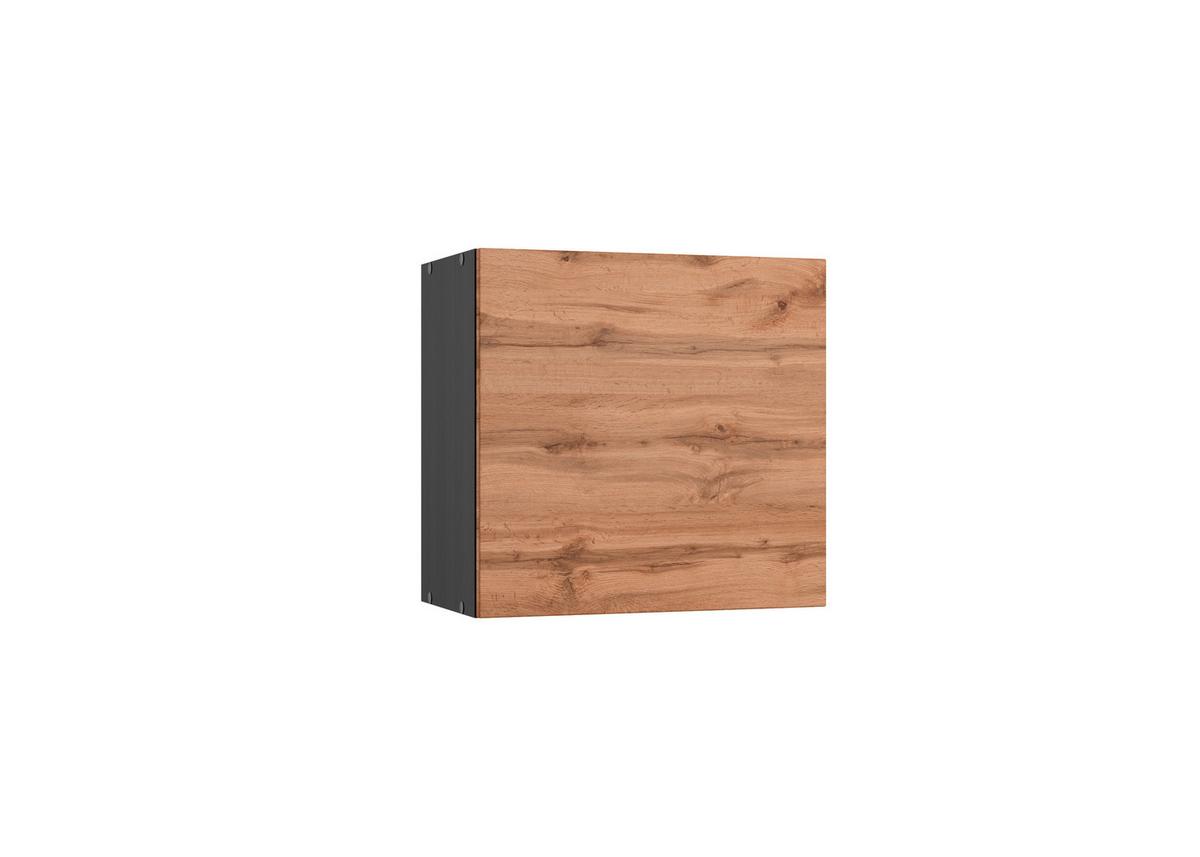 Küchenoberschrank Turin 60cm Graphitfarben/Eiche 1 Drehtüre - Eiche Wotan/Graphitfarben, Design (60/57/34cm) - Held