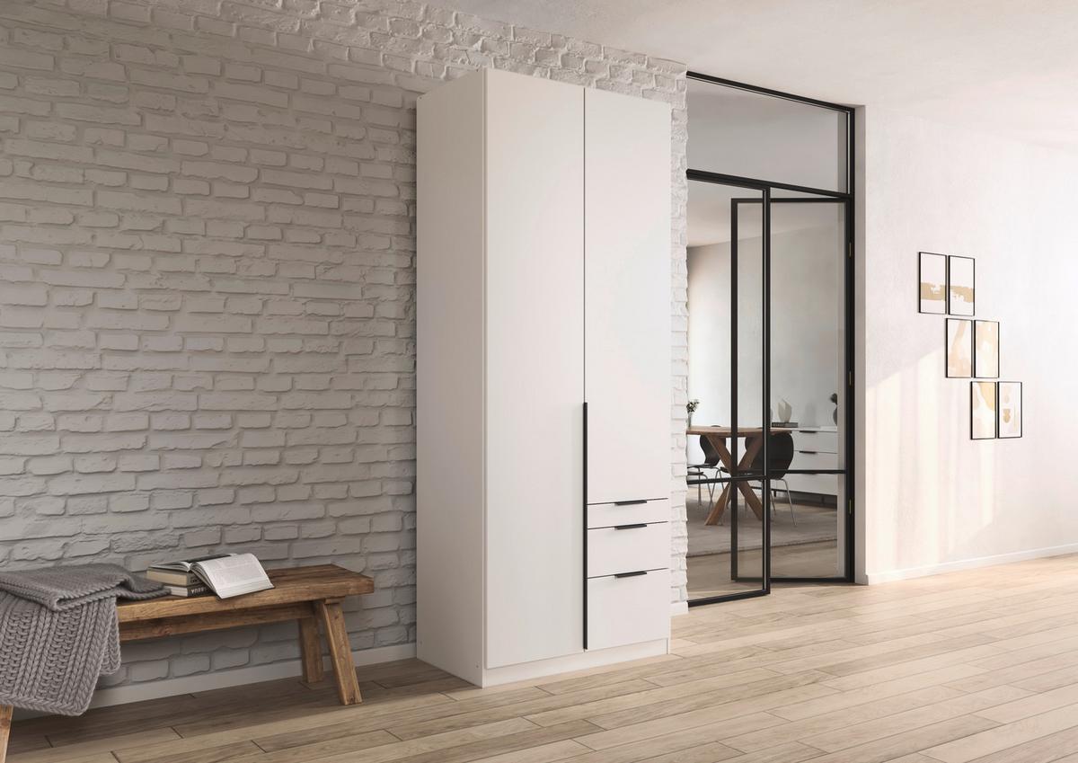 Drehtürenschrank Alabama Weiß B: 91 Cm - Weiß, MODERN, Holzwerkstoff (91/229/54cm) - Rauch Möbel