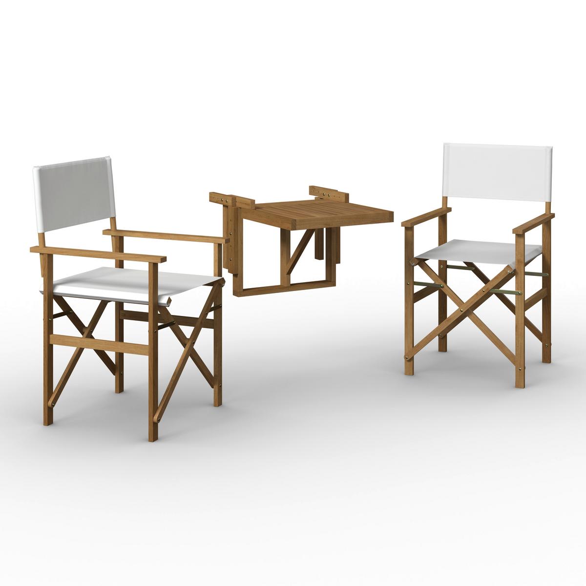 SADA NA BALKON STELLA - bílá/barvy akácie, Moderní, dřevo/textil (49,5/90/51cm) - Bessagi Garden