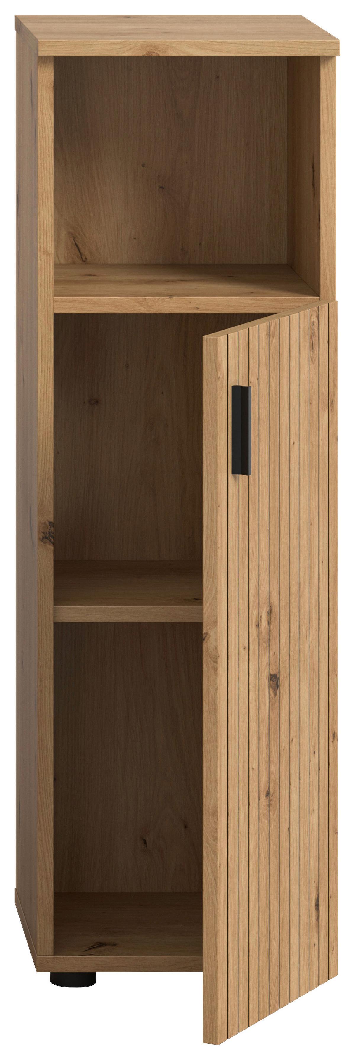 Midischrank Mone Eiche Artisan B: 30cm - Schwarz/Eiche Artisan, Basics, Holzwerkstoff (30/95/30cm) - MID.YOU